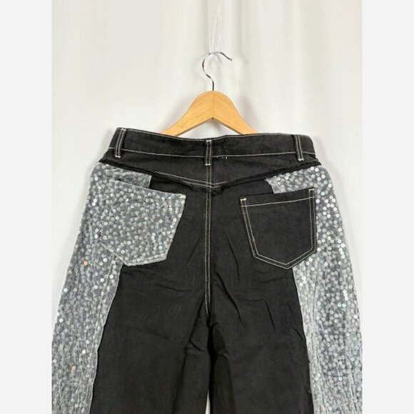 Sequin Wide-Leg Denim Pants – Perfect for any holiday party! - Picture 10 of 12